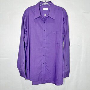 Pierre Cardin Men’s Shirt sz XL Cotton Blend Purple Button up Pocket w/ Logo
